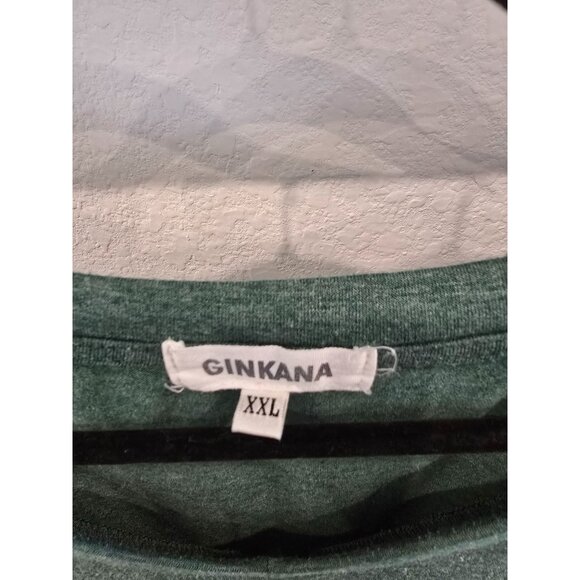 Ginkana Womens Green Long Sleeve V-Neck Top W/ Side Buttons & Ruching XXL - Picture 2 of 5